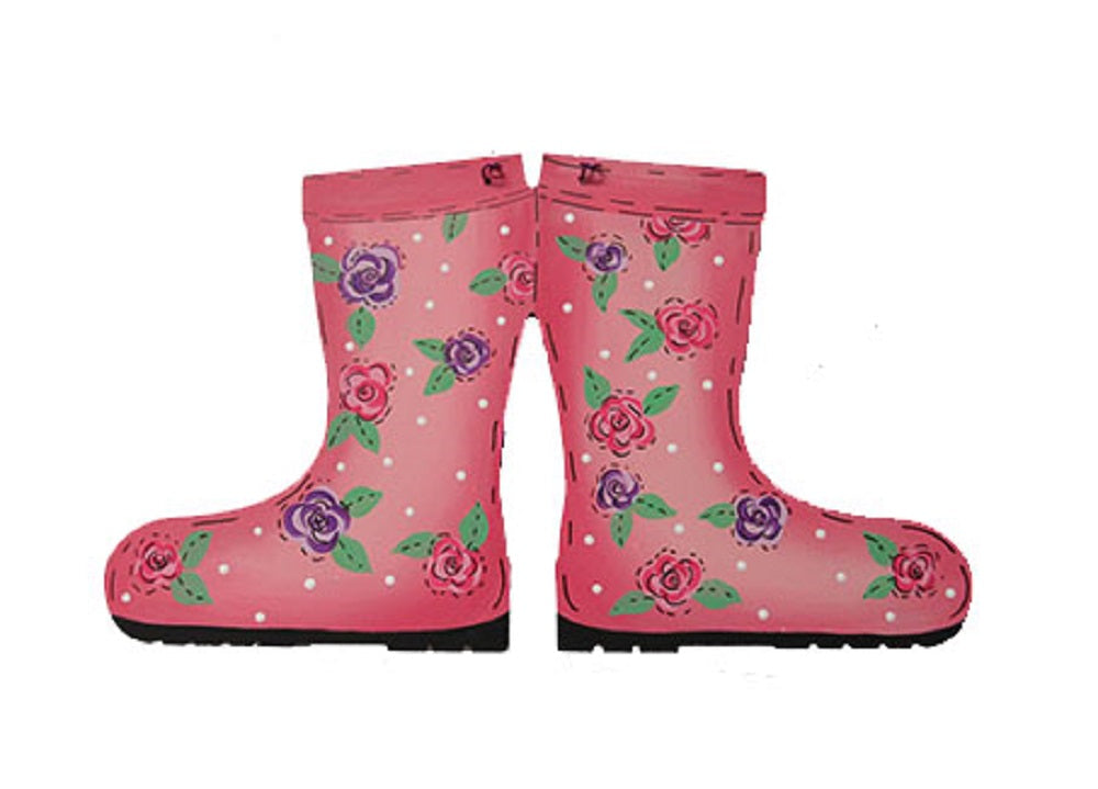 Basic Shape Rain Boots MDF Cutout Silhouette - Unfinished For DIY