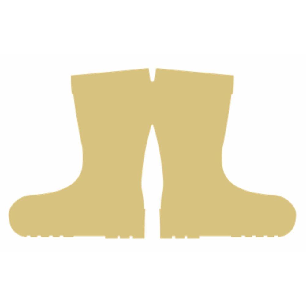 Basic Shape Rain Boots MDF Cutout Silhouette - Unfinished For DIY