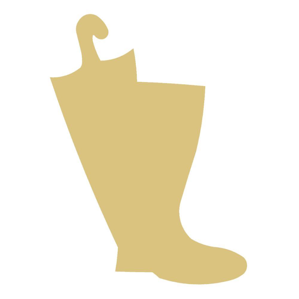 Basic Shape Rain Boot MDF Cutout Silhouette Style 2 - Unfinished For DIY