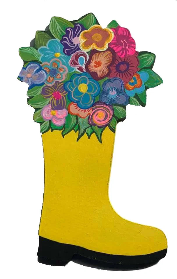 Design By Line Rain Boot MDF Cutout Flower Bouquet - Unfinished For DIY