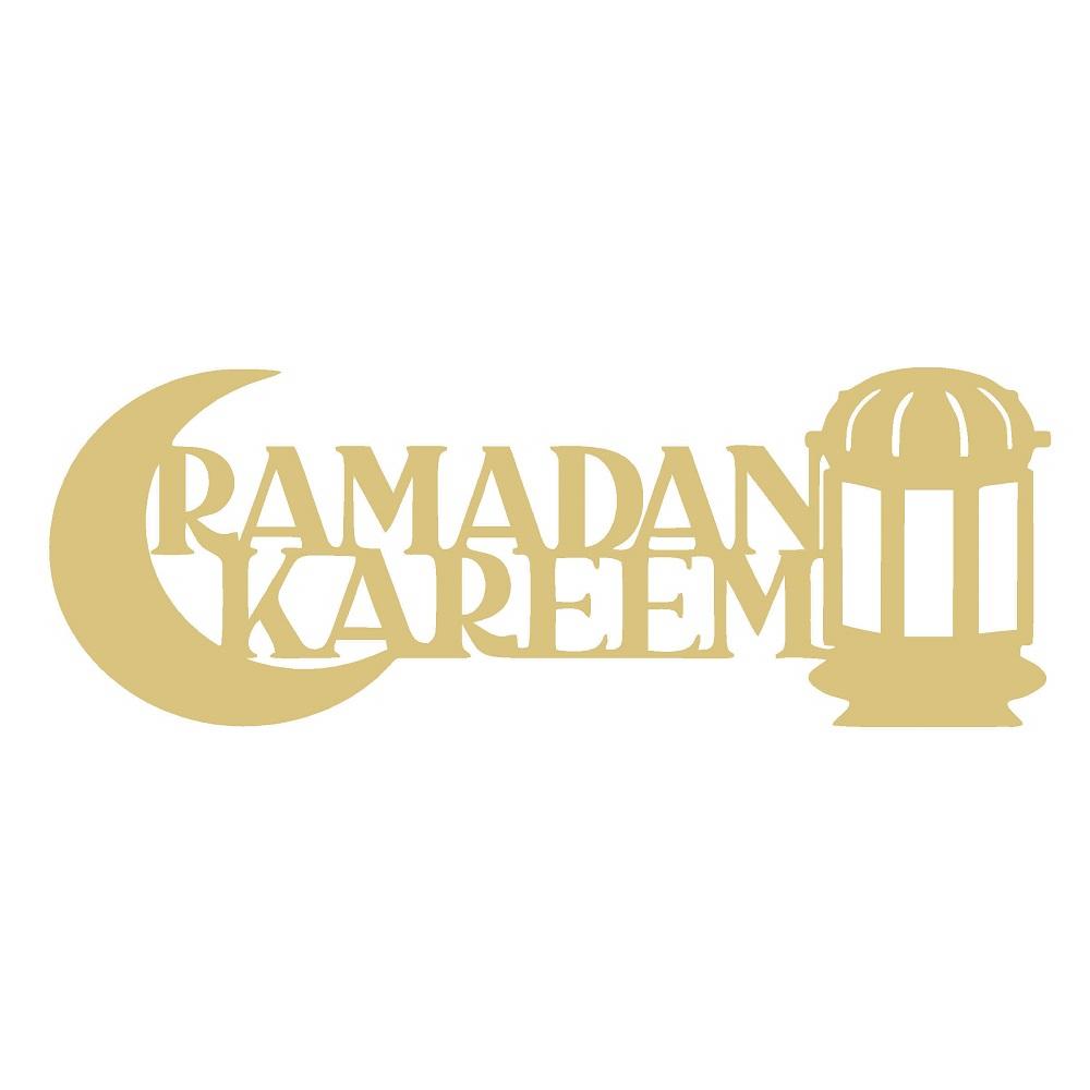 Basic Shape Ramadan Kareem MDF Cutout Crescent Moon Lantern - Unfinished For DIY