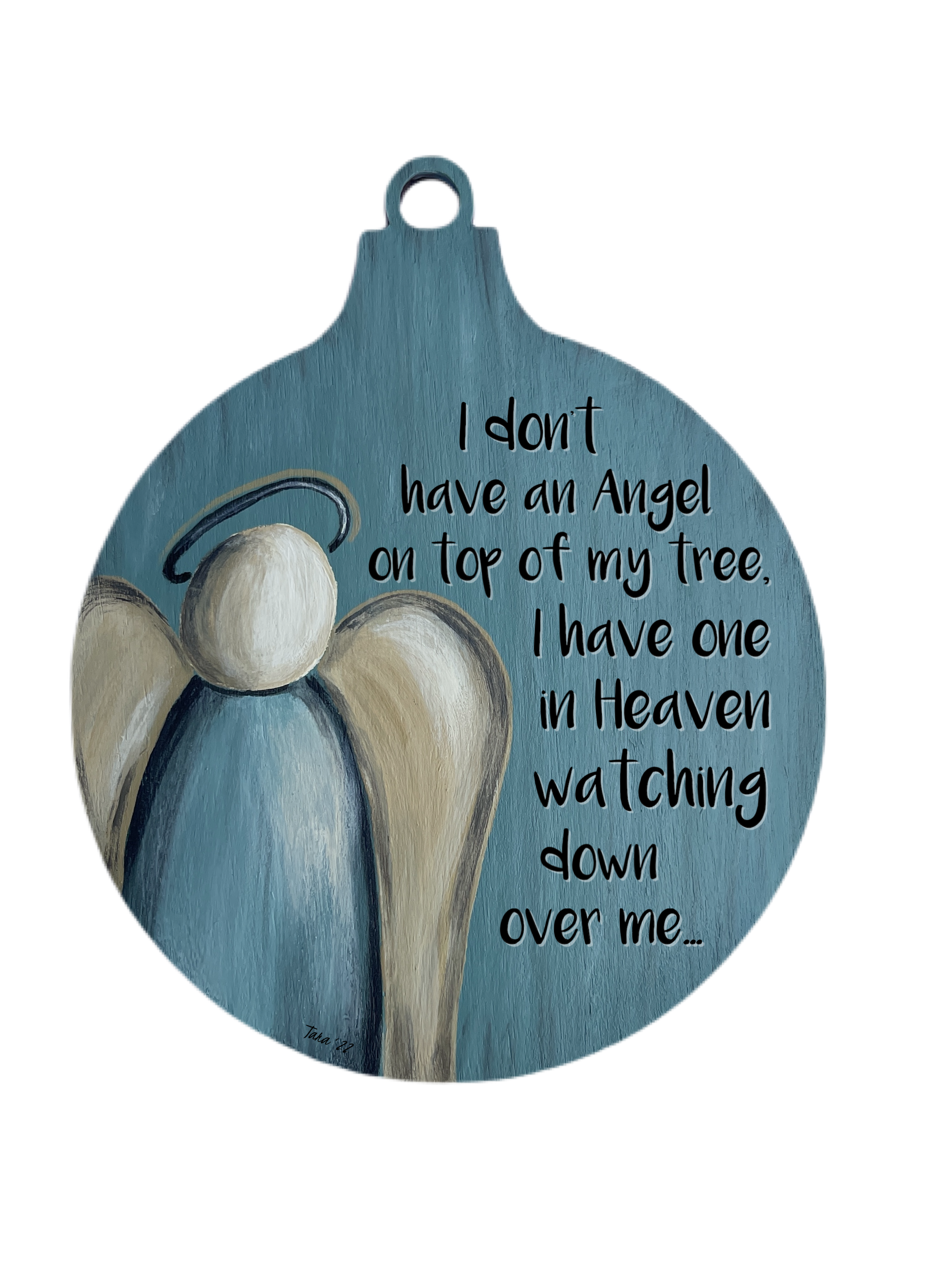 RED COLONY TREE FARM ORNAMENT WITH ANGEL