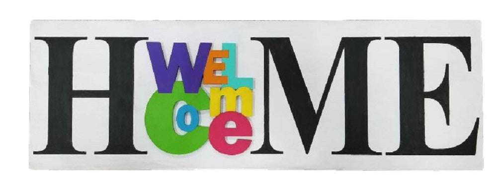 Design By Line Rectangle MDF Cutout Home Letters Outline - Unfinished For DIY