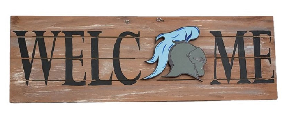 Design By Line Rectangular MDF Cutout Welcome Sign - Unfinished For DIY