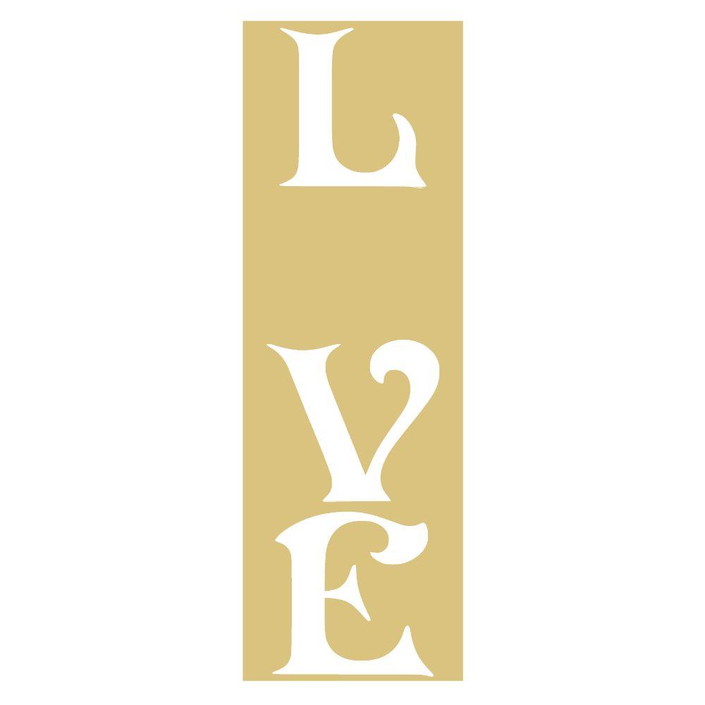 Basic Shape Rectangle MDF Cutout Vertical Love Word - Unfinished For DIY
