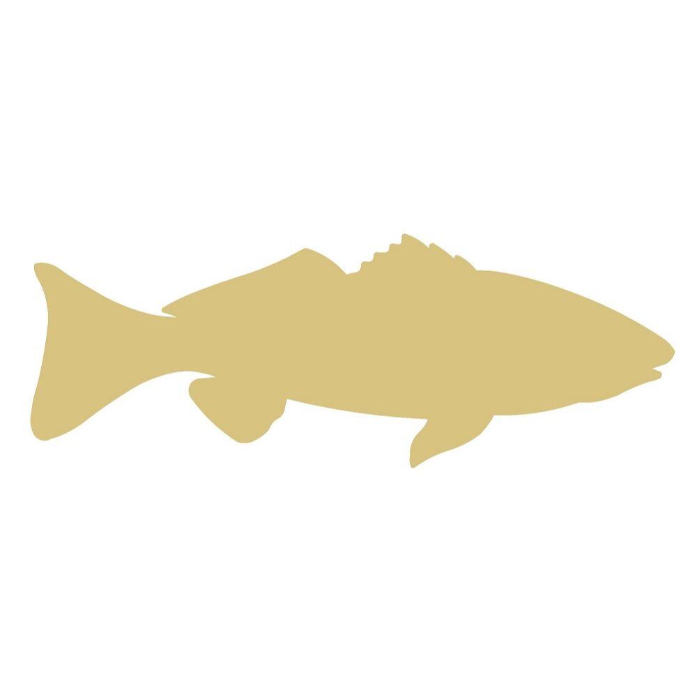 Basic Shape Red Fish MDF Cutout Silhouette - Unfinished For DIY