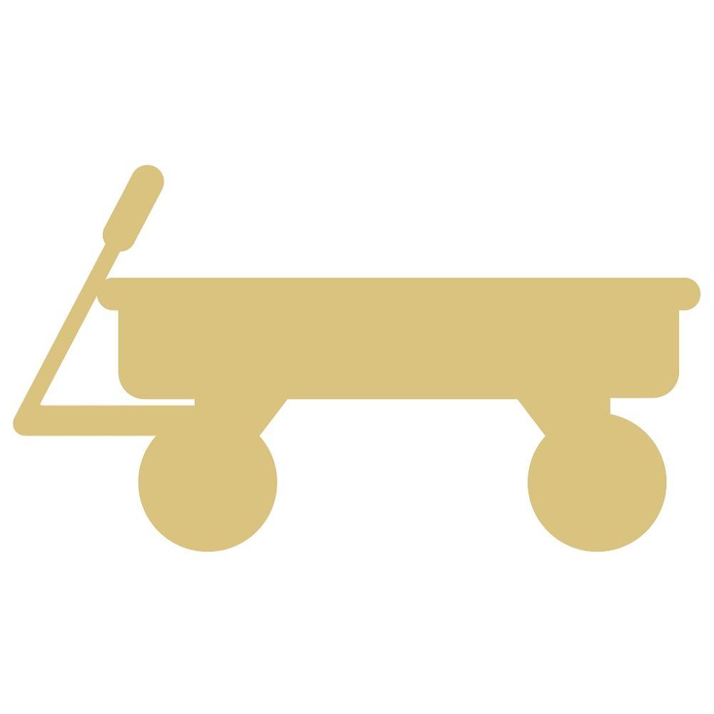 Basic Shape Wagon MDF Cutout Silhouette - Unfinished For DIY