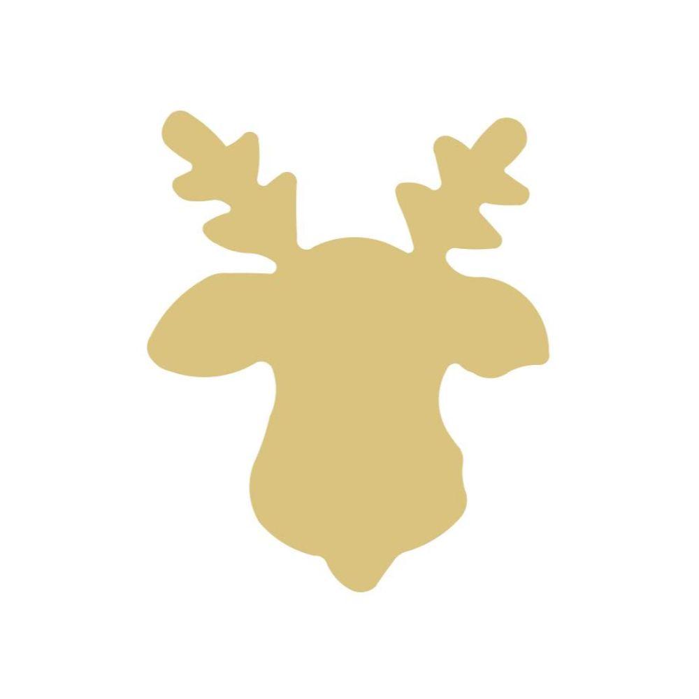 Basic Shape Reindeer MDF Cutout Silhouette - Unfinished For DIY