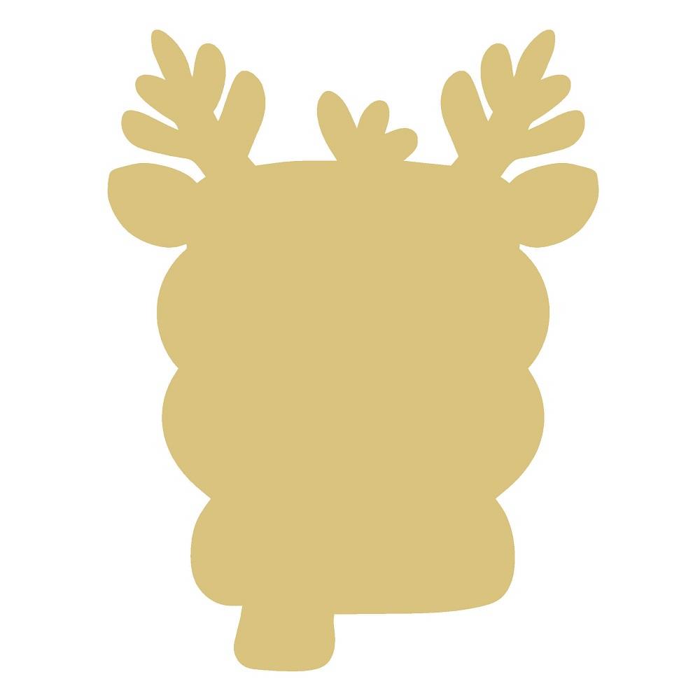 Basic Shape Reindeer MDF Cutout Antlered Silhouette - Unfinished For DIY