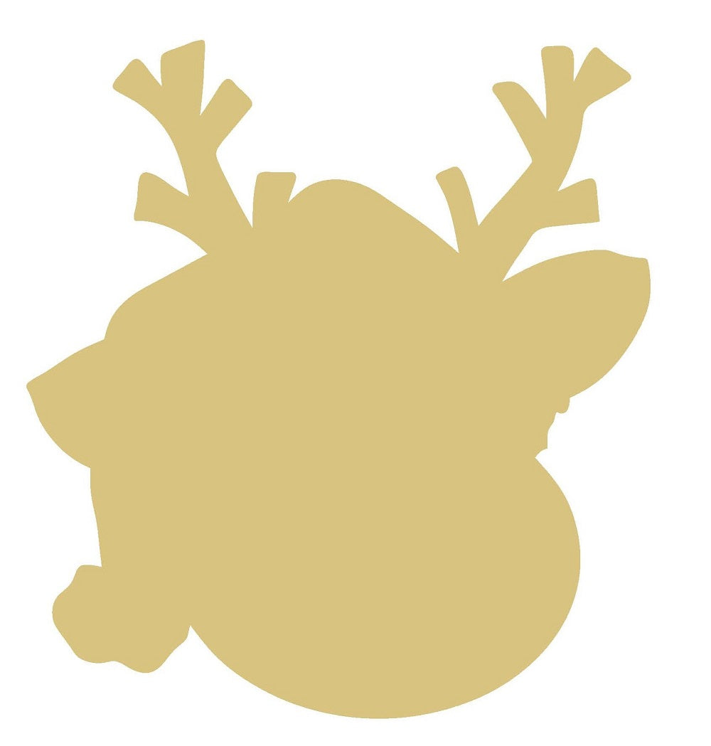 Basic Shape Reindeer MDF Cutout Reindeer Silhouette - Unfinished For DIY