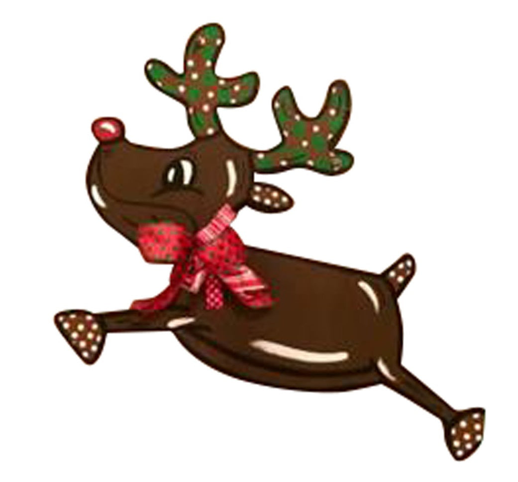 Basic Shape Reindeer MDF Cutout Leaping Silhouette Style 3 - Unfinished For DIY