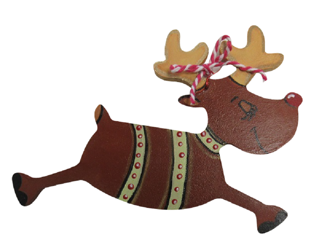 Basic Shape Reindeer MDF Cutout Leaping Silhouette Style 3 - Unfinished For DIY