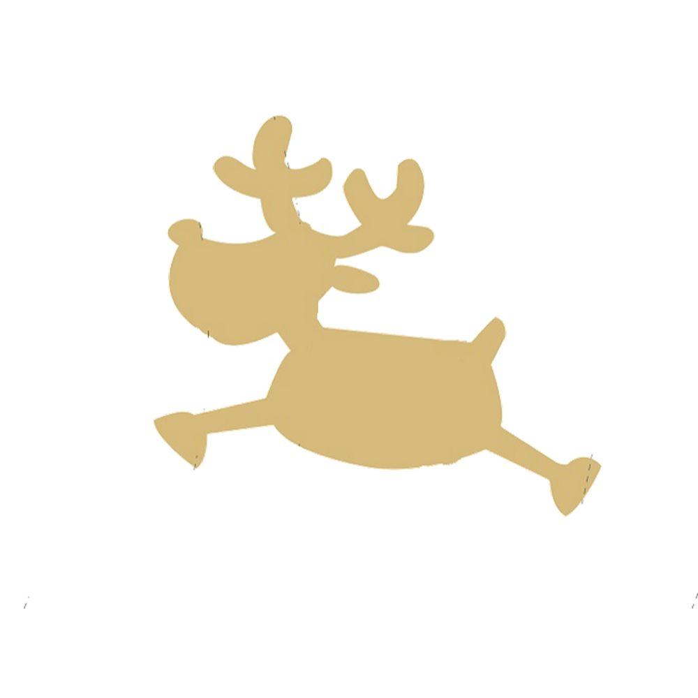Basic Shape Reindeer MDF Cutout Leaping Silhouette Style 3 - Unfinished For DIY