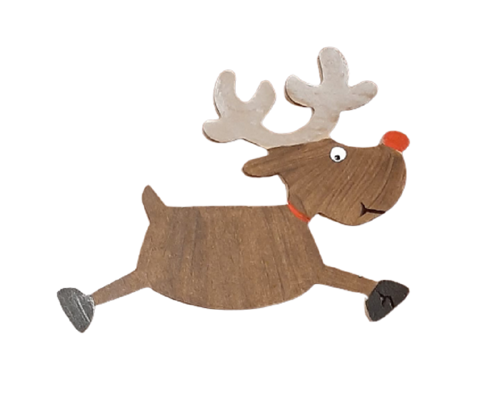 Basic Shape Reindeer MDF Cutout Leaping Silhouette Style 3 - Unfinished For DIY
