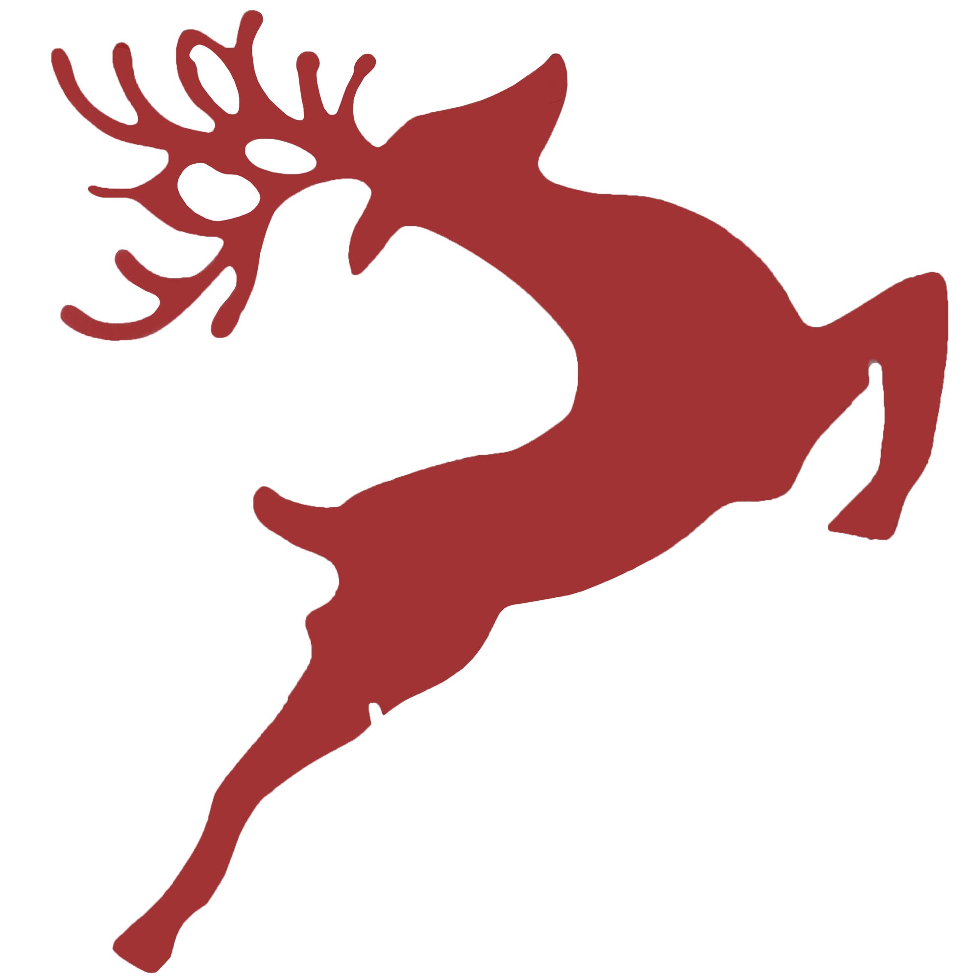 Basic Shape Reindeer MDF Cutout Leaping Silhouette Style 4 - Unfinished For DIY