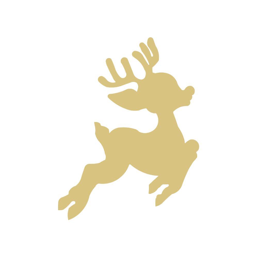 Basic Shape Reindeer MDF Cutout Leaping Silhouette Style 5 - Unfinished For DIY
