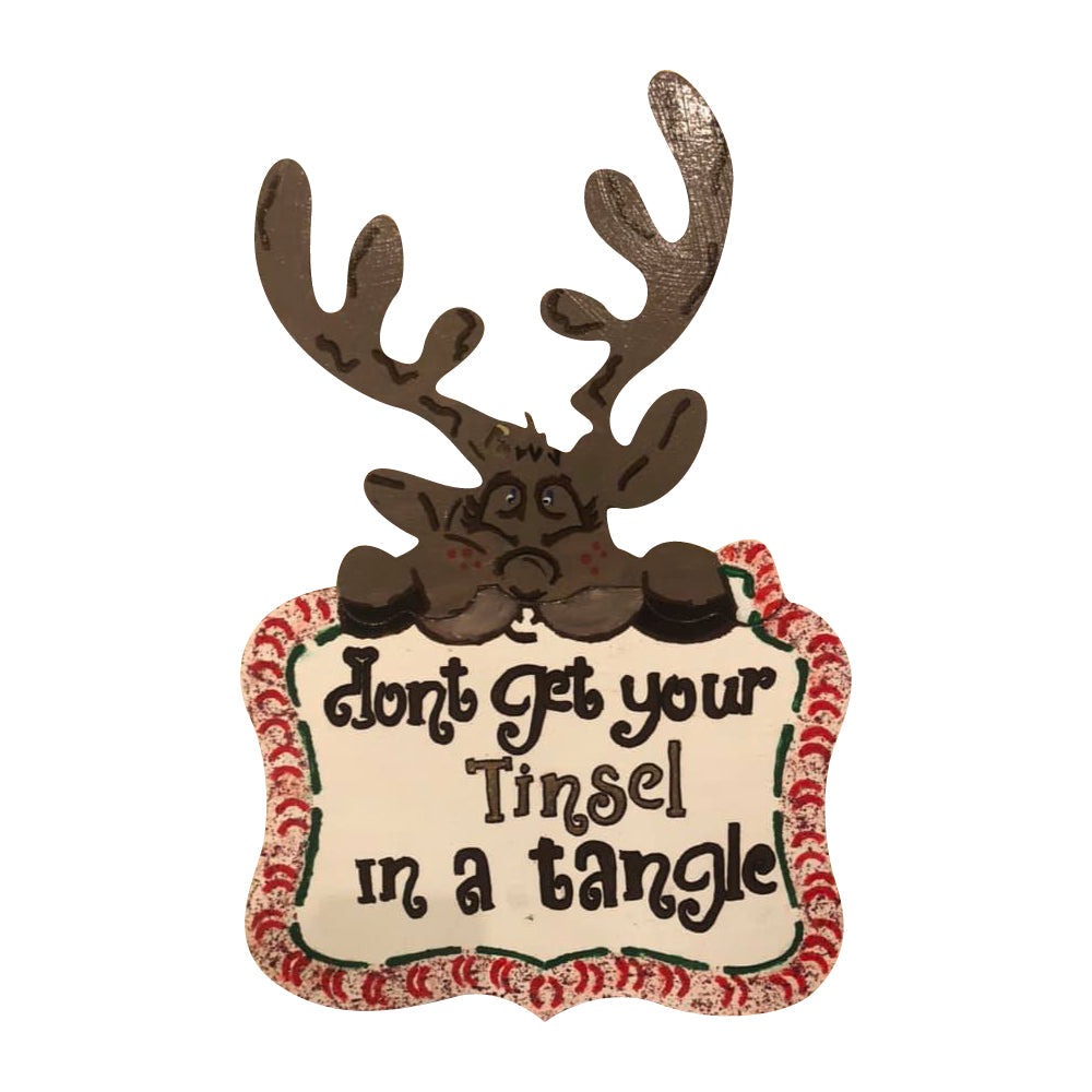 Basic Shape Reindeer Plaque MDF Cutout Silhouette - Unfinished For DIY