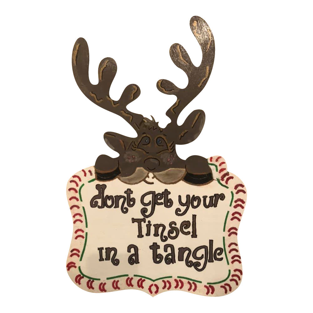 Basic Shape Reindeer Plaque MDF Cutout Silhouette - Unfinished For DIY