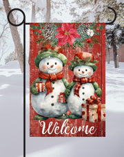 Print Shop Garden Flag With Snowman  - UV Printed For Outdoor Yard Decor
