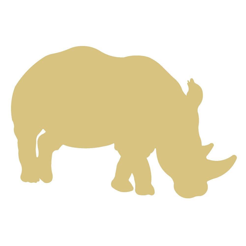 Basic Shape Rhino MDF Cutout Silhouette - Unfinished For DIY
