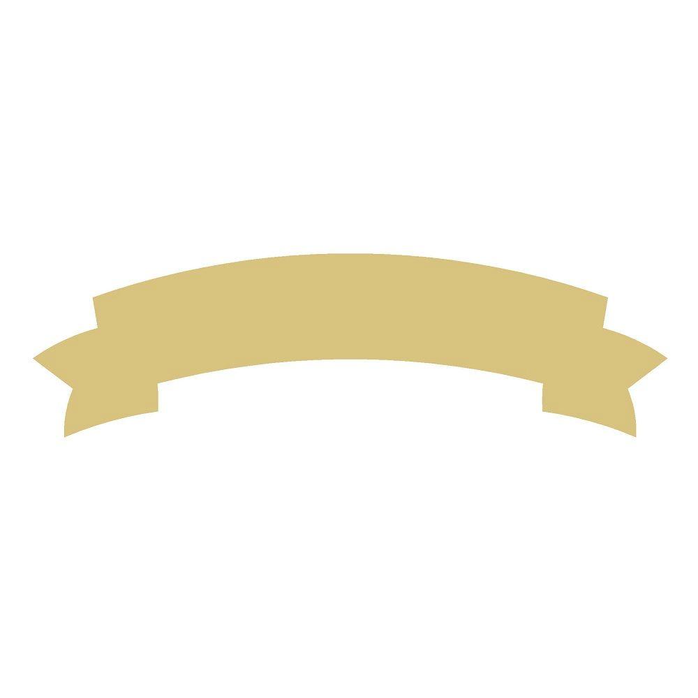 Basic Shape Ribbon MDF Cutout Curved Banner - Unfinished For DIY
