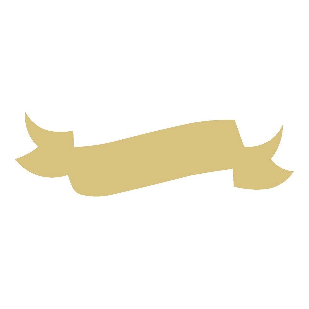 Basic Shape Ribbon MDF Cutout Banner Silhouette Style 5 - Unfinished For DIY