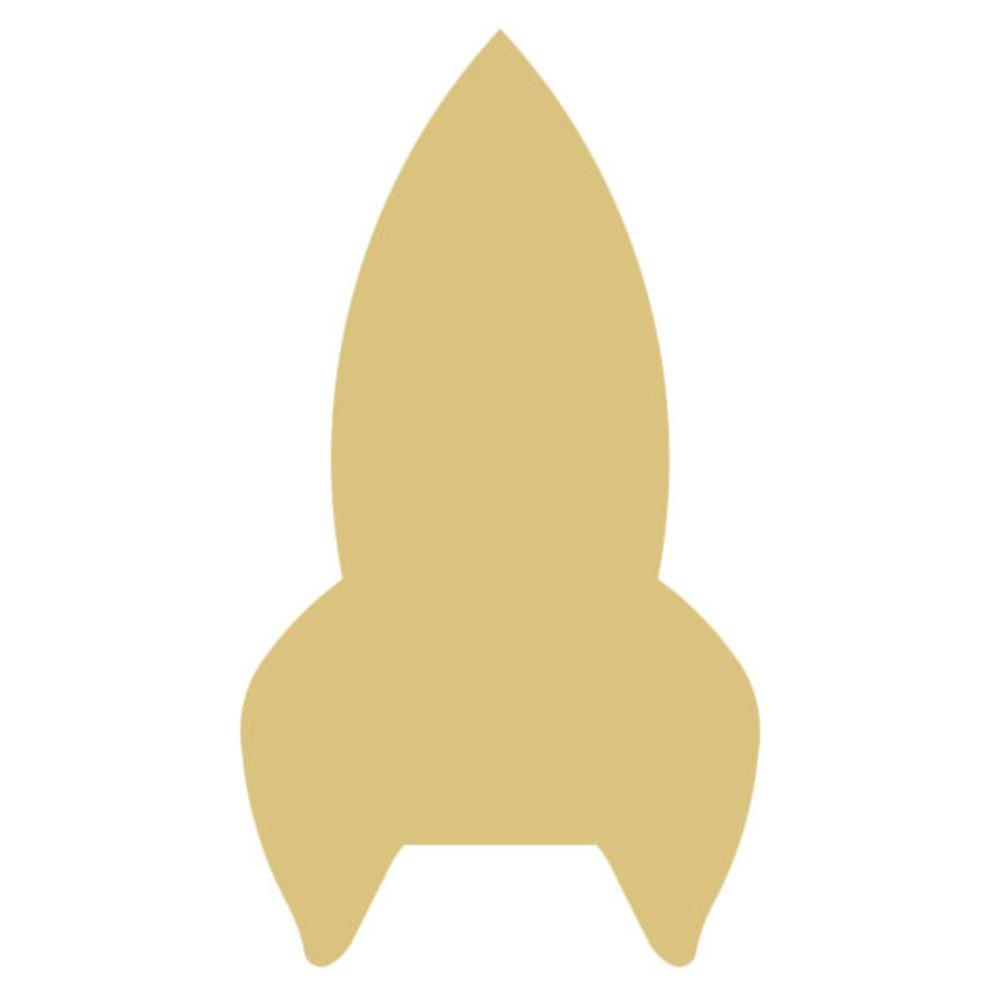 Basic Shape Rocket MDF Cutout Space Decor - Unfinished For DIY