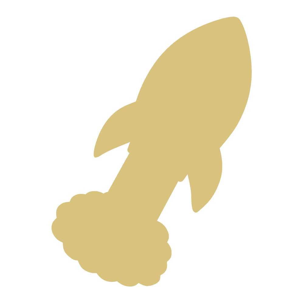 Basic Shape Rocket Ship MDF Cutout Silhouette - Unfinished For DIY