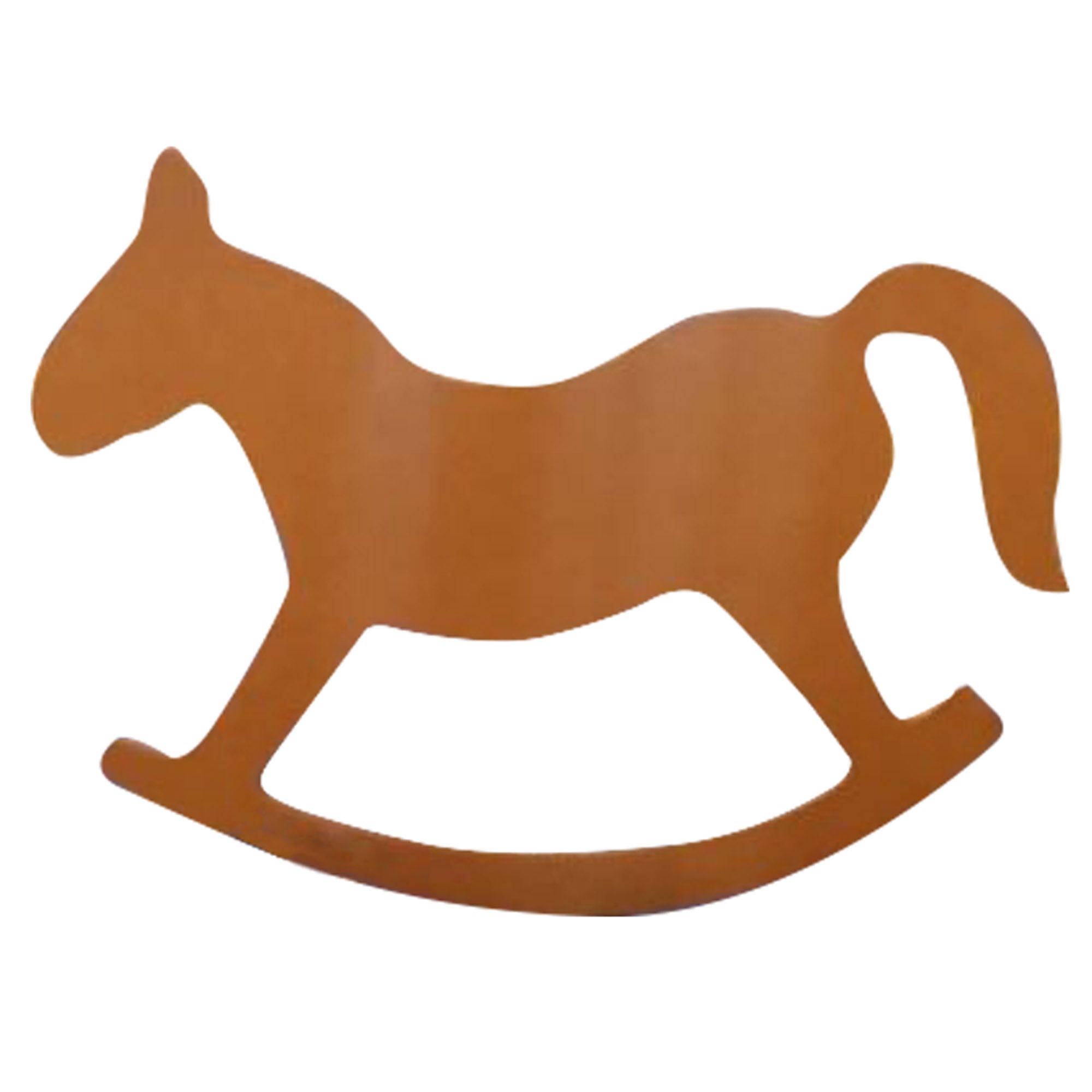 Basic Shape Rocking Horse MDF Cutout Silhouette - Unfinished For DIY