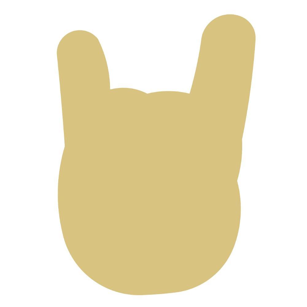 Basic Shape Rock On Hand MDF Cutout Silhouette - Unfinished For DIY