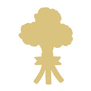 Basic Shape Roses MDF Cutout Silhouette With Ribbon Accent - Unfinished For DIY