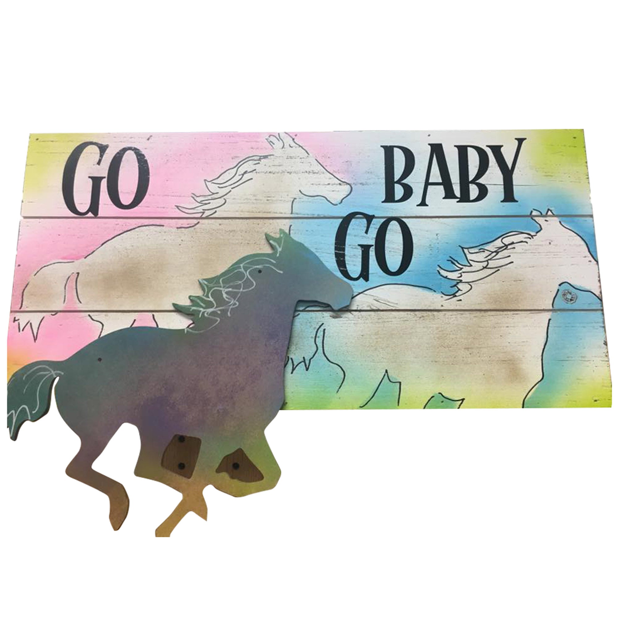 Basic Shape Running Horse MDF Cutout Silhouette - Unfinished For DIY