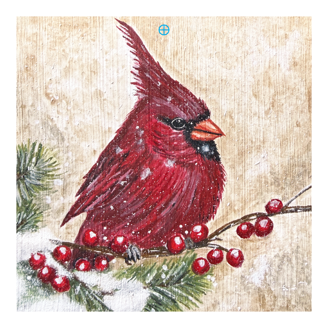 RiOak WESTERN DESIGN REDBIRD ON BRANCH