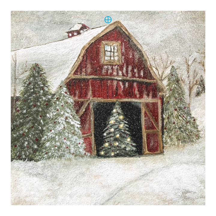 RiOak WESTERN DESIGN WINTER BARN WITH TREES
