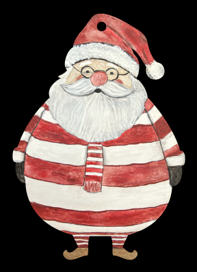 RiOak WESTERN DESIGN FAT SANTA WITH RED AND WHITE PJ'S
