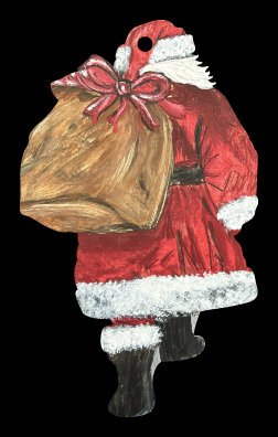 RiOak WESTERN DESIGN BACK OF SANTA WALKING WITH THE SACK ON HIS BACK