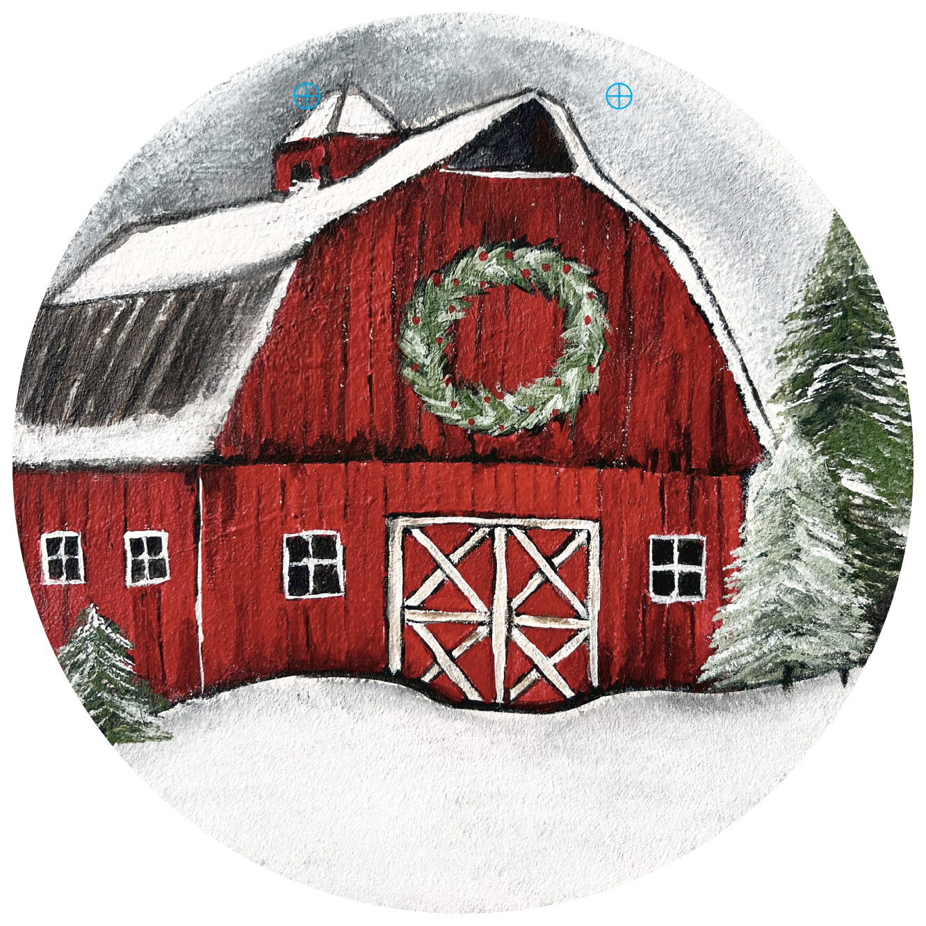 RiOak WESTERN DESIGN CHRISTMAS RED BARN