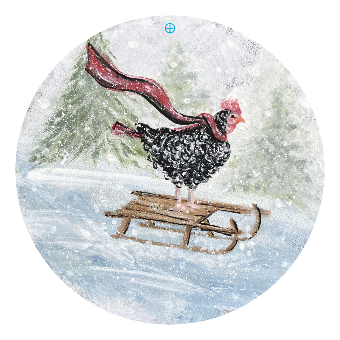 RiOak WESTERN DESIGN CHICKEN ON A SLED