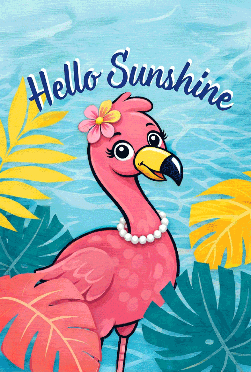 SOUTHERN ADORNMENTS HELLO SUNSHINE PINK FLAMINGO