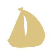 Basic Shape Sailboat MDF Cutout Silhouette - Unfinished For DIY