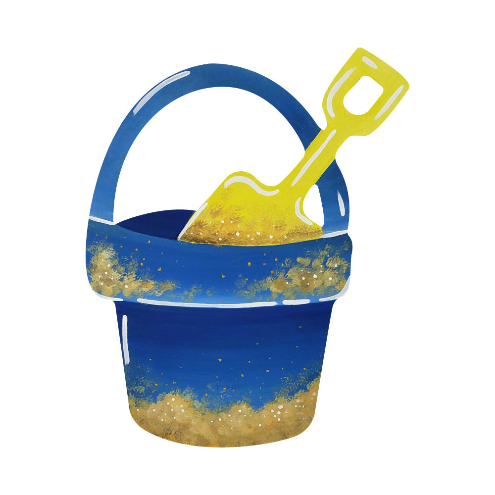 Basic Shape Sand Bucket MDF Cutout With Shovel - Unfinished For DIY