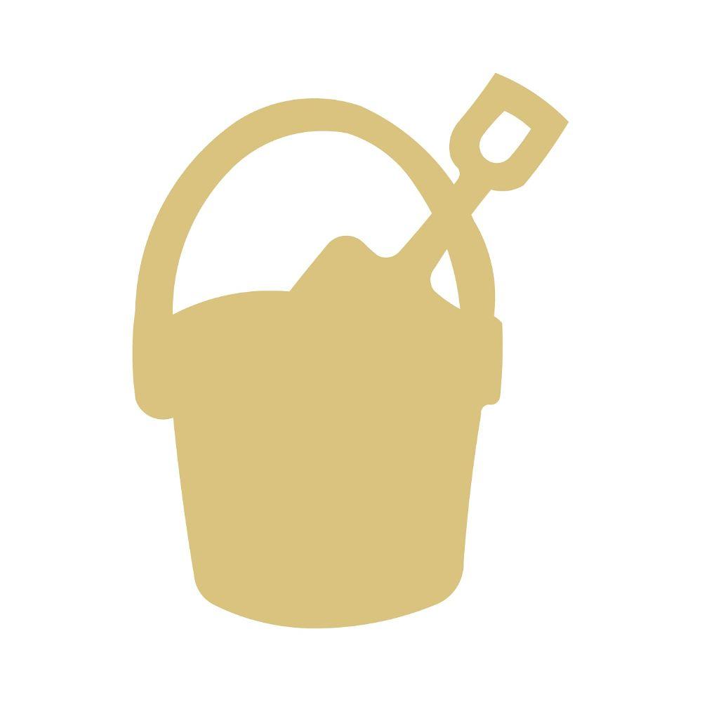 Basic Shape Sand Bucket MDF Cutout With Shovel - Unfinished For DIY
