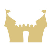 Basic Shape Castle MDF Cutout Sand Castle Gate Silhouette With Turrets - Unfinished For DIY