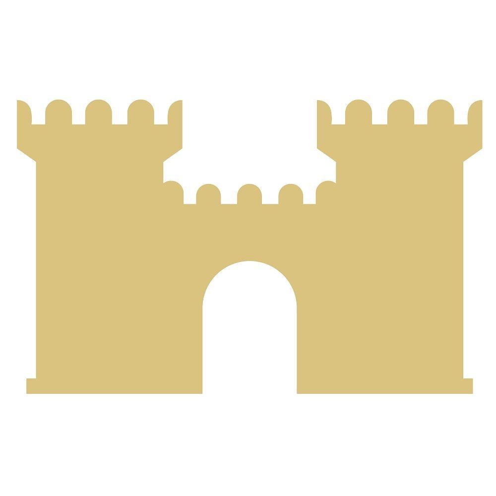 Basic Shape Castle MDF Cutout Sand Castle Silhouette - Unfinished For DIY