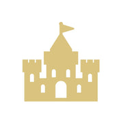 Basic Shape Castle MDF Cutout Castle Silhouette With Flag - Unfinished For DIY