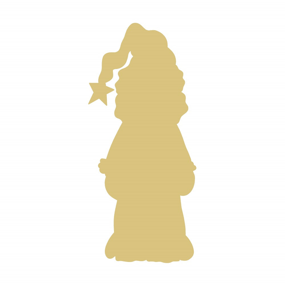 Basic Shape Santa MDF Cutout Santa Claus Silhouette - Unfinished For DIY