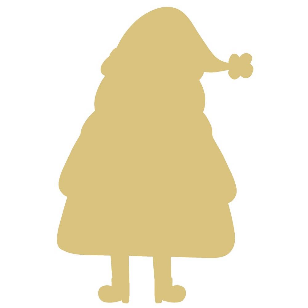 Basic Shape Santa MDF Cutout Silhouette Style 4 - Unfinished For DIY