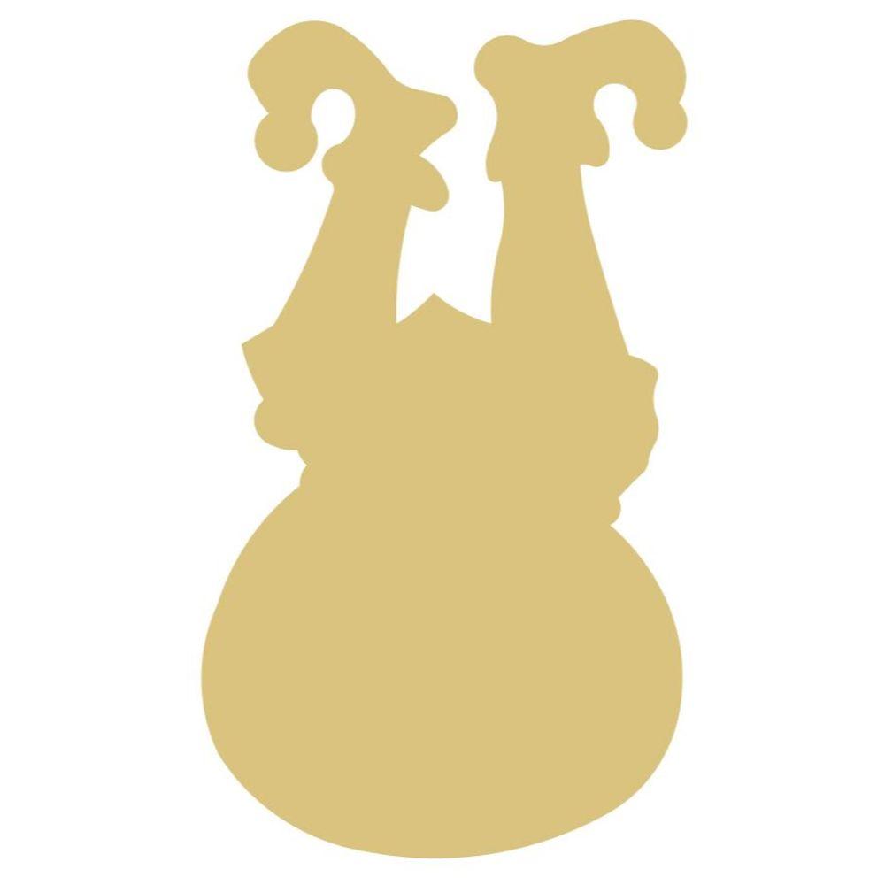 Basic Shape Santa In A Bag MDF Cutout Christmas - Unfinished For DIY
