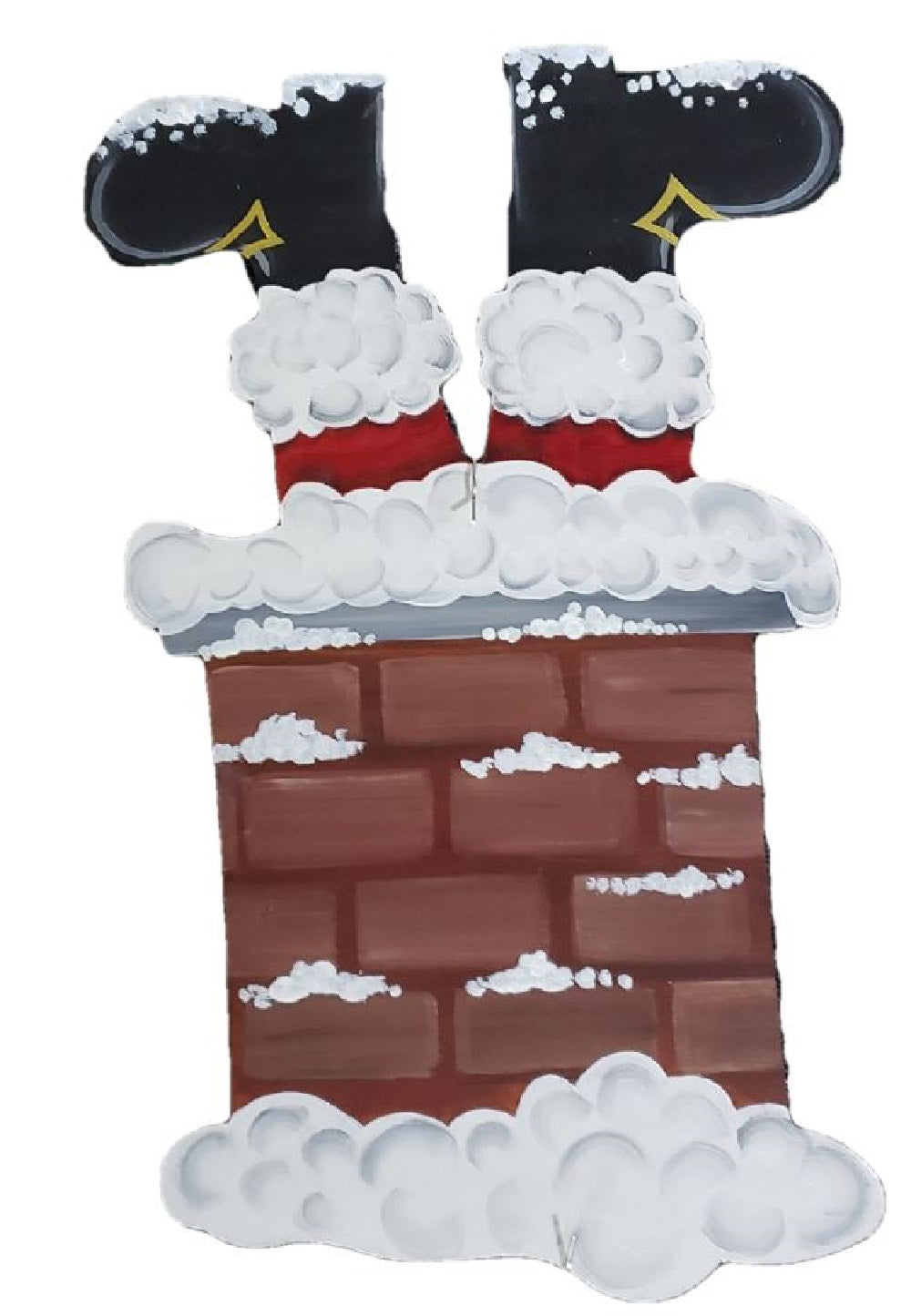 Basic Shape Santa In A Chimney MDF Cutout Holiday Silhouette - Unfinished For DIY