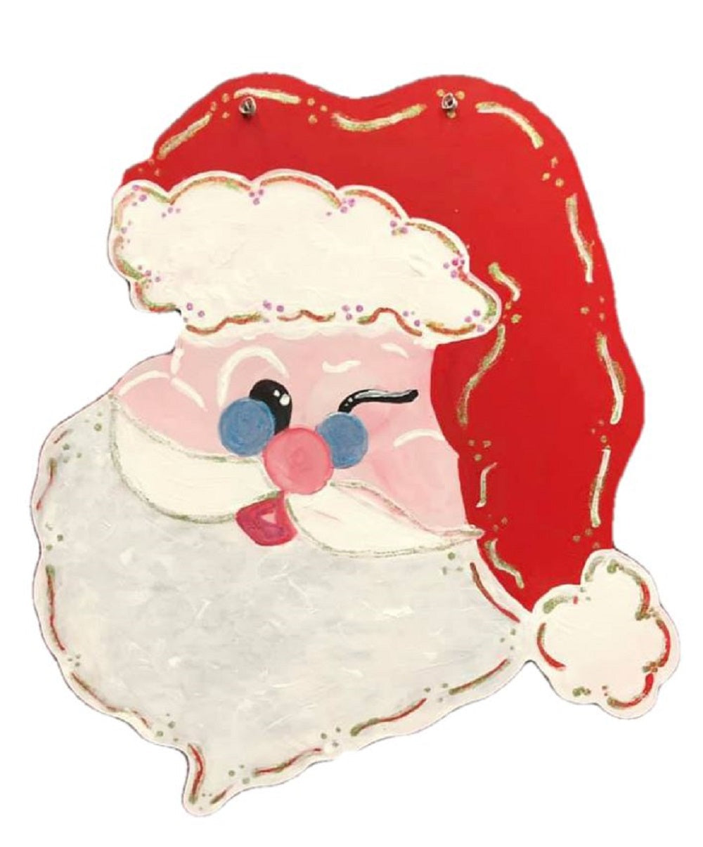 Basic Shape Santa Head MDF Cutout Santa Silhouette Style 2 - Unfinished For DIY